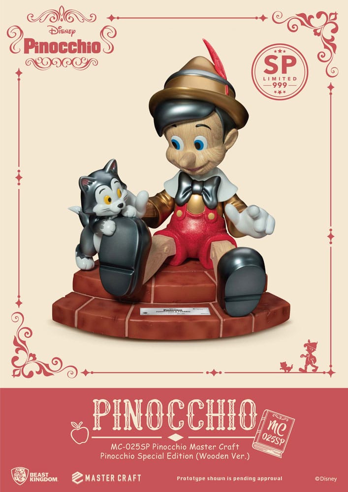 Disney Master Craft Statue Pinocchio Wooden Ver. Special Edition 27 cm