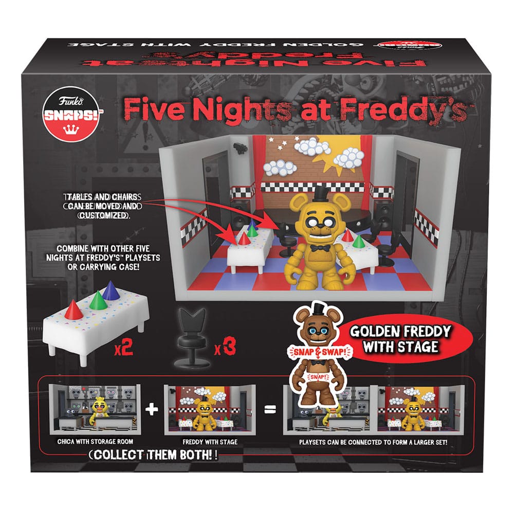 Five Nights at Freddy's Snap Spielset mit Actionfigur Stage w/Freddy (GD) 9 cm