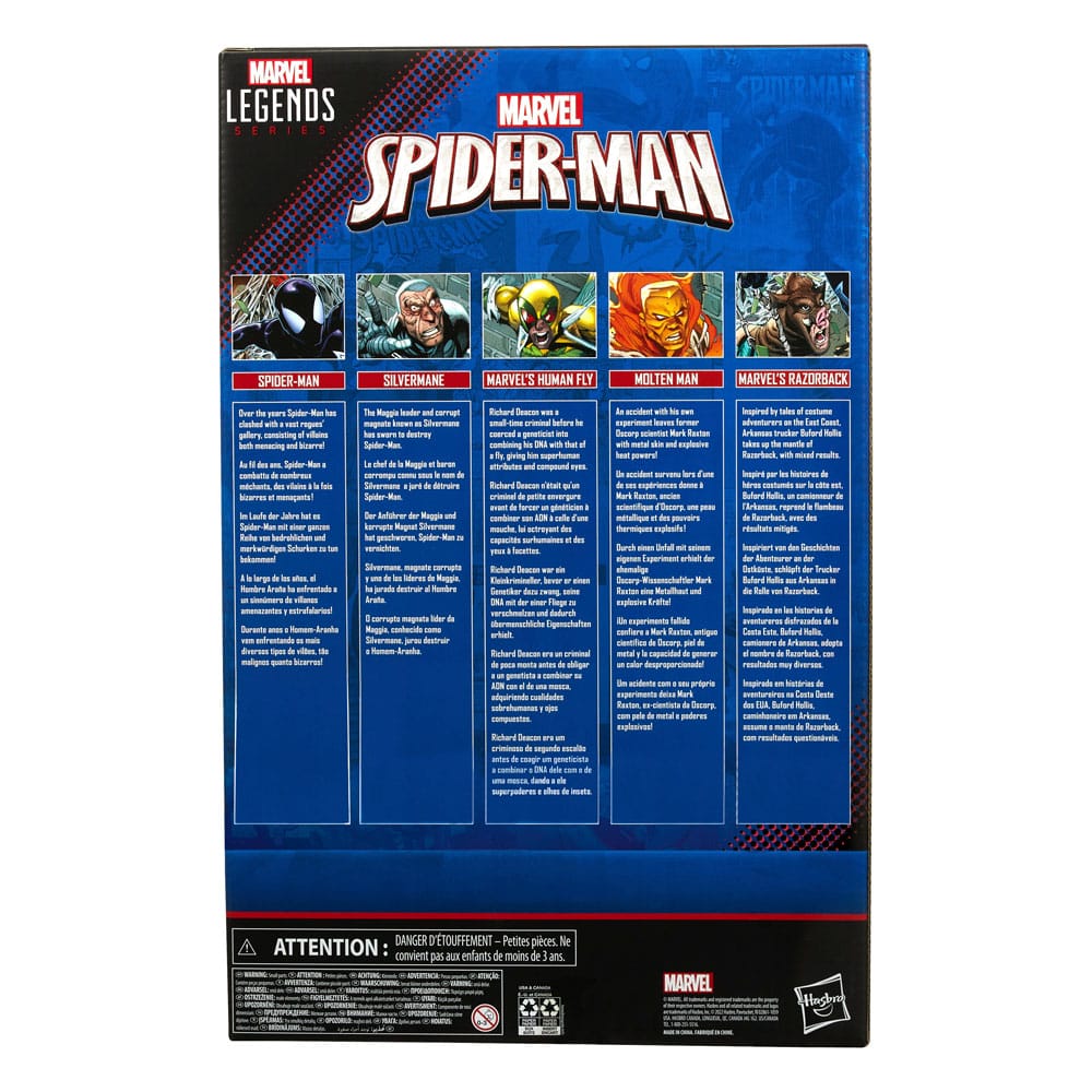 Spider-Man Marvel Legends Actionfiguren 5er-Pack Spider-Man, Silvermane, Human Fly, Molten Man, Razorback 15 cm