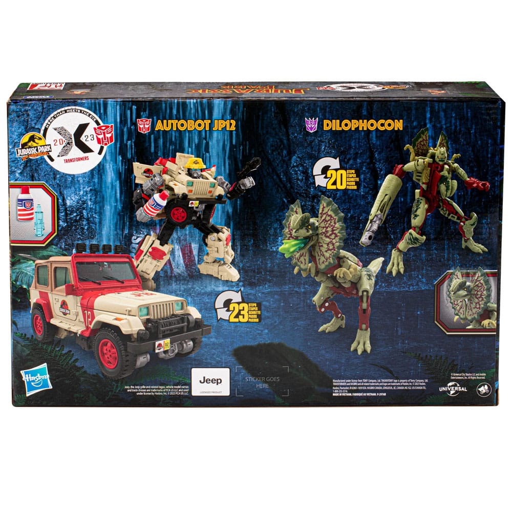 Transformers x Jurassic Park Actionfiguren 2er-Pack Dilophocon & Autobot JP12
