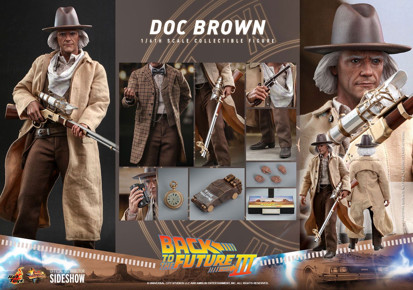 Zurück in die Zukunft III Movie Masterpiece Actionfigur 1/6 Doc Brown 32 cm