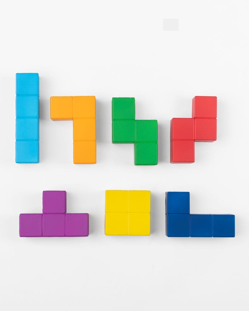 Tetris Anti-Stress-Ball Colored Tetriminos