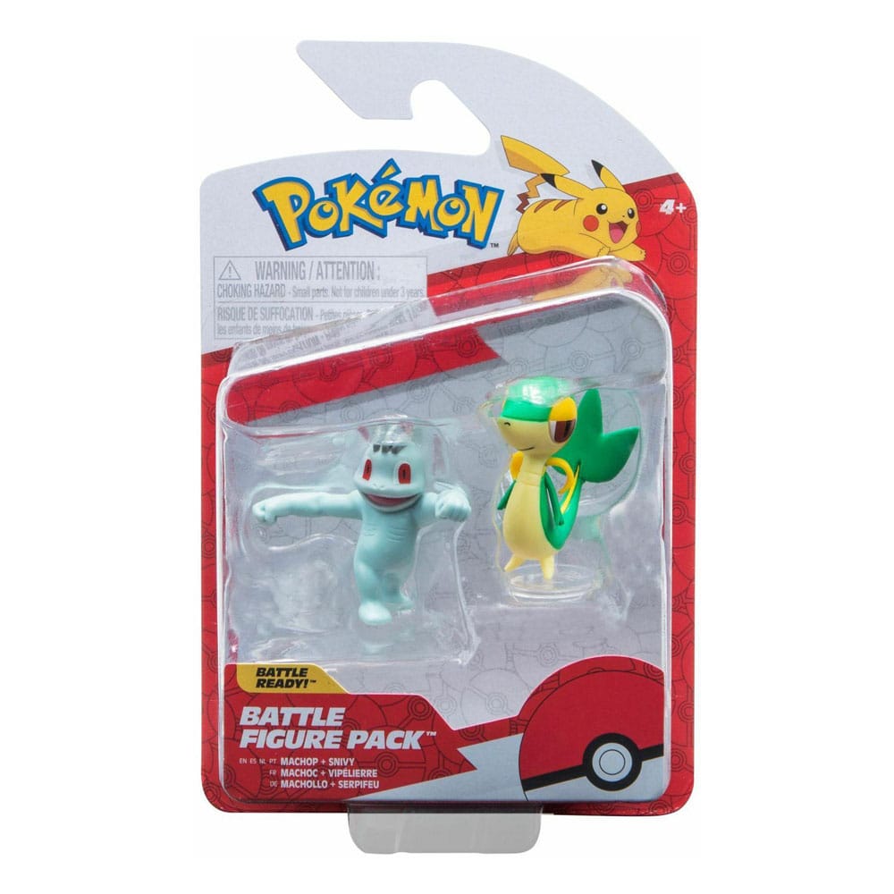 Pokémon Battle Figure Set Figuren 2er-Pack Machollo, Serpifeu