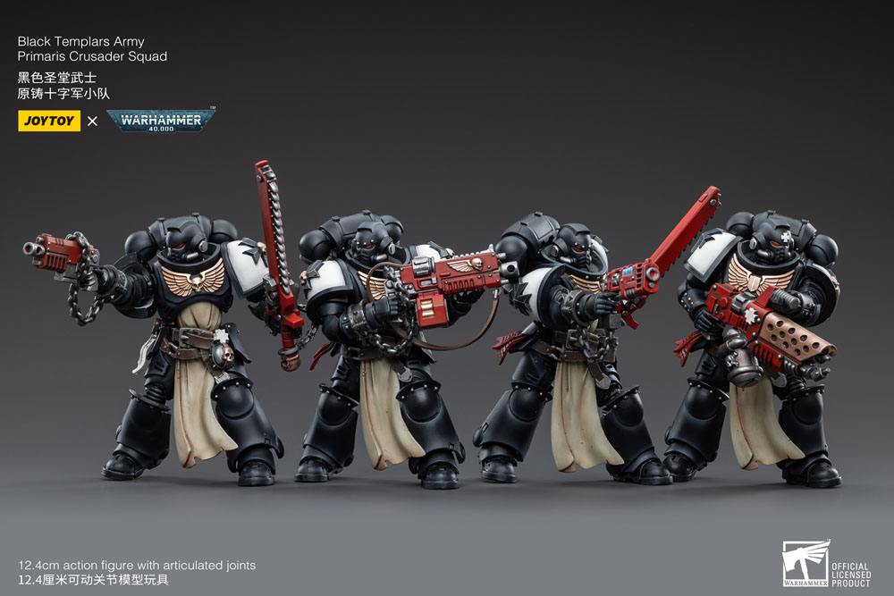 Warhammer 40k Actionfiguren 4er-Pack 1/18 Black Templars Army Primaris Crusader Squad 12 cm