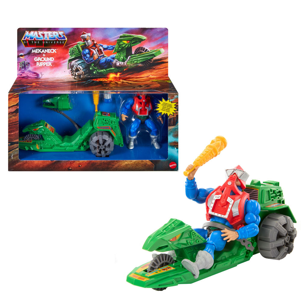 Masters of the Universe Origins Actionfigur mit Fahrzeug Mekaneck & Ground Ripper 14 cm