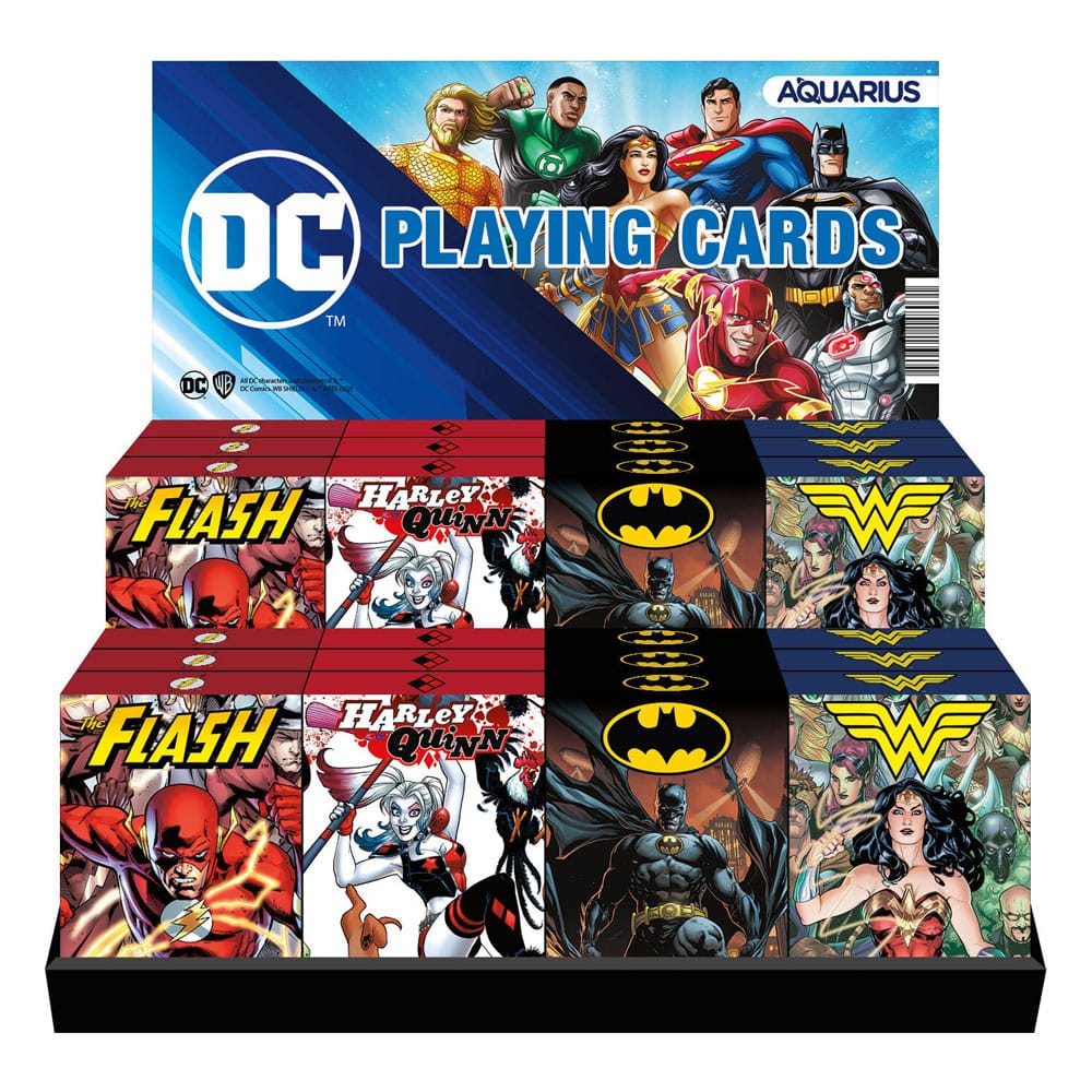 DC Comics Spielkarten Display Harley Quinn, Wonder Woman, Batman, The Flash (24)