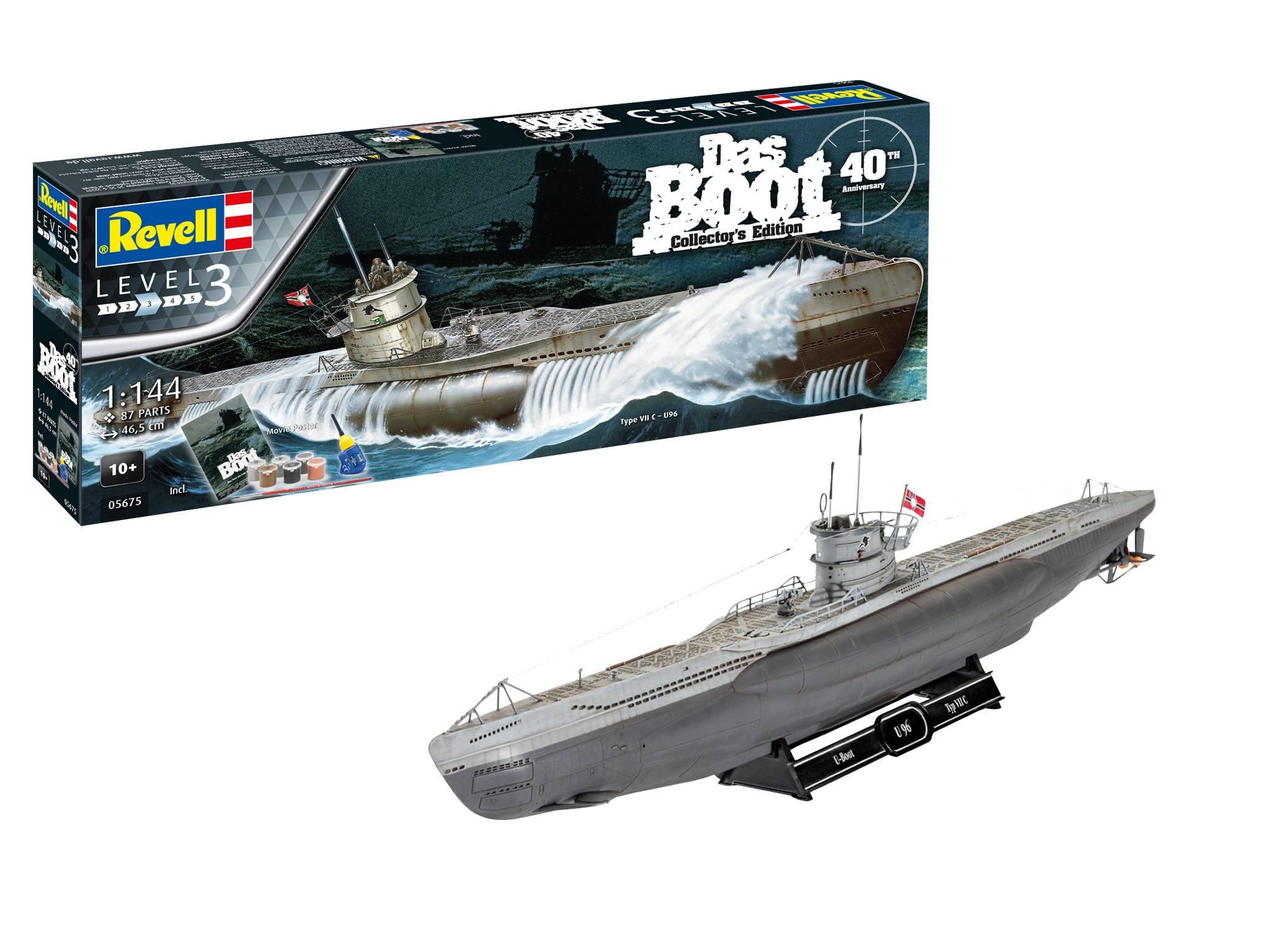 Das Boot Modellbausatz Geschenk-Set 1/144 U-Boot U96 Typ VII C 40th Anniversary 46 cm