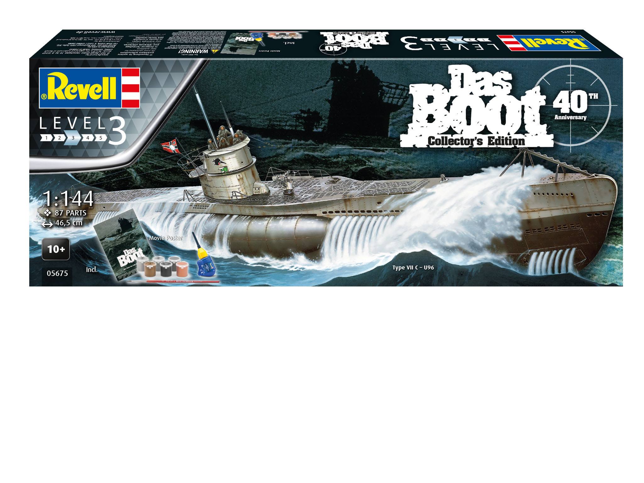 Das Boot Modellbausatz Geschenk-Set 1/144 U-Boot U96 Typ VII C 40th Anniversary 46 cm