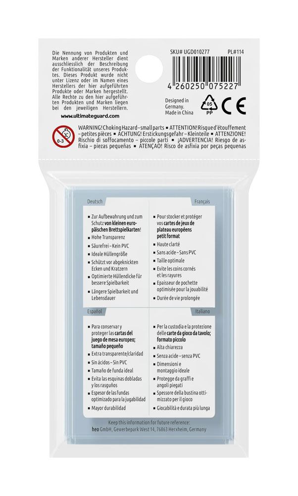 Ultimate Guard Premium Soft Sleeves für Brettspielkarten Mini European (50)
