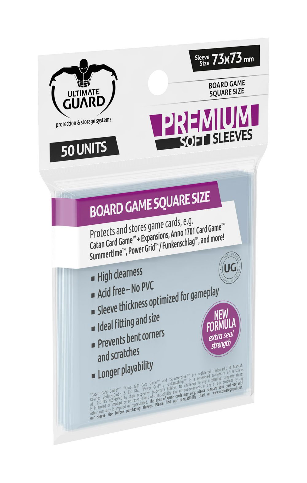 Ultimate Guard Premium Soft Sleeves für Brettspielkarten Quadratisch (50)