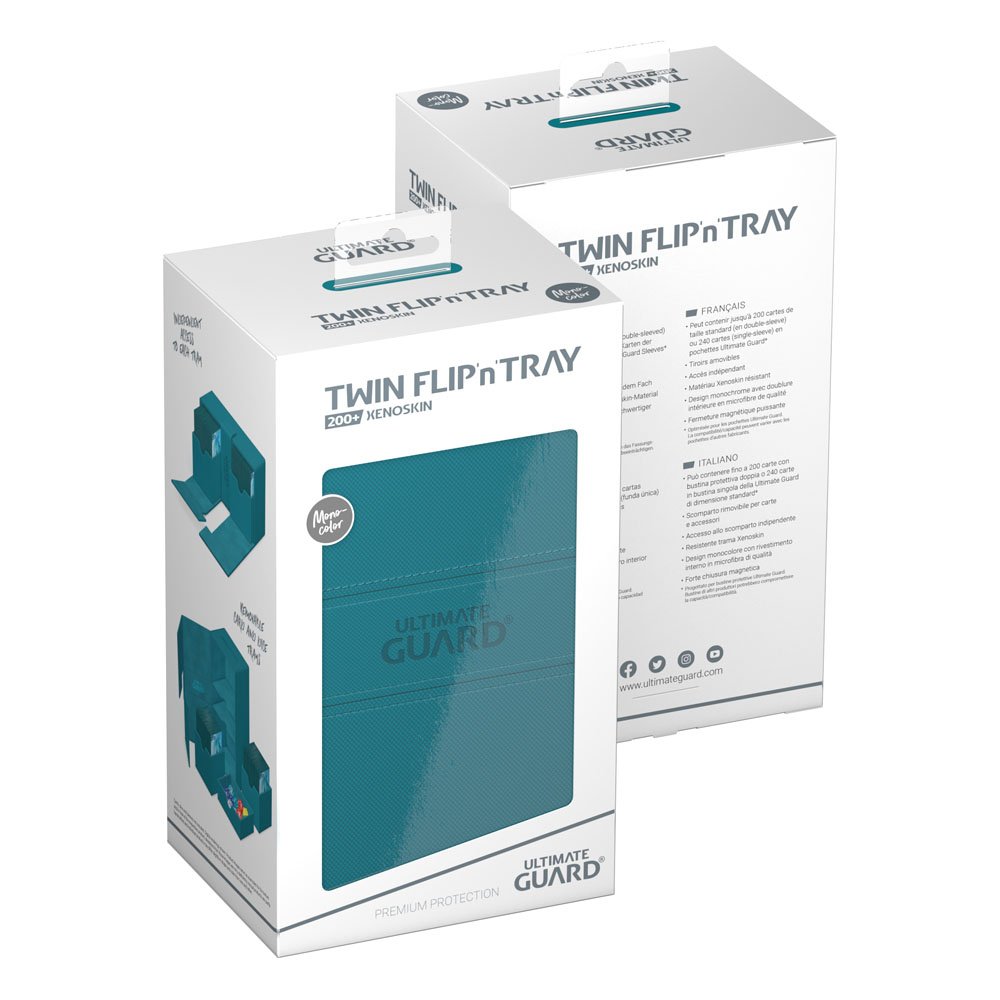 Ultimate Guard Twin Flip`n`Tray 200+ XenoSkin Monocolor Petrolblau