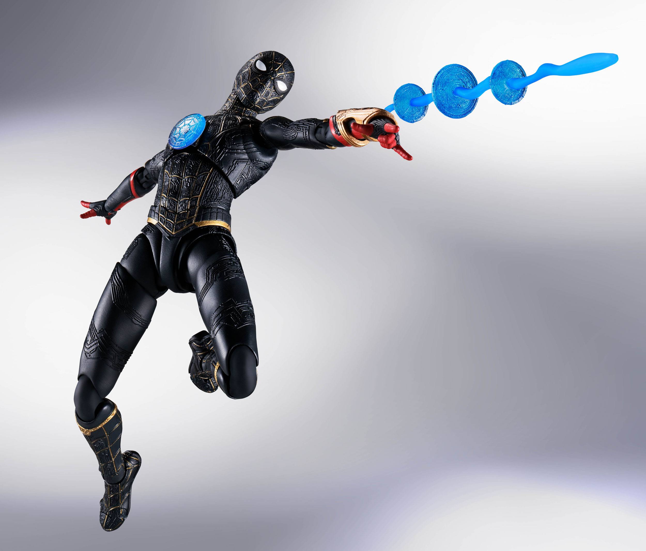 Spider-Man: No Way Home S.H. Figuarts Actionfigur Spider-Man Black & Gold Suit (Special Set) 15 cm