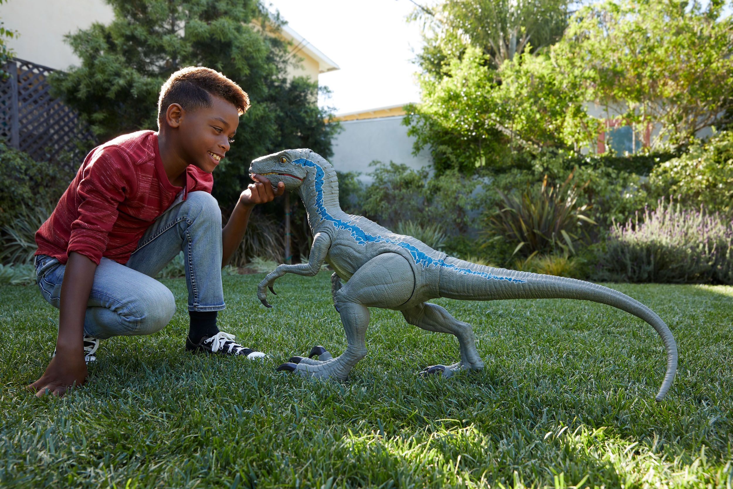 Jurassic World Dino Rivals Actionfigur Super Colossal Velociraptor Blue 45 cm